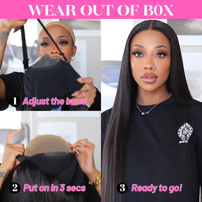 6X4 HD Lace Front Wigs Straight Glueless Wig Human Hair Ready To Wear Glueless Preplucked Wear And Go Wigs PreCut Lace ISEE Hair