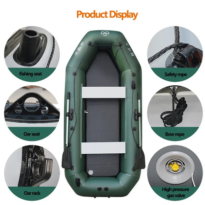 Inflatable Fishing Kayak with Air Deck & Clip Net – PVC, 1.75–3.6m