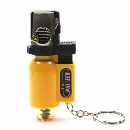 2PCS New Windproof Jet Torch Butane Lighter Portable BBQ Outdoor Ignition Survival Tool Keychain Cigarette Tool Lighters for Men
