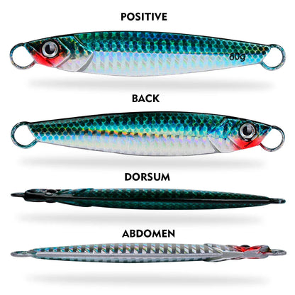 PROBEROS 5pcs Luya Iron Plate Sea Fishing Metal Bionic Bait 17g/21g/24g/30g/40g/60g Double Hooks Luminous Fake Bait Wholesale