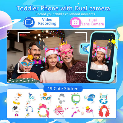 32GB Kids Smart Phone 2.8'' IPS Mini Toy Phone Music Player  28 Games Alarm Clock Flashlight Dual Camera Educational Funny Toys