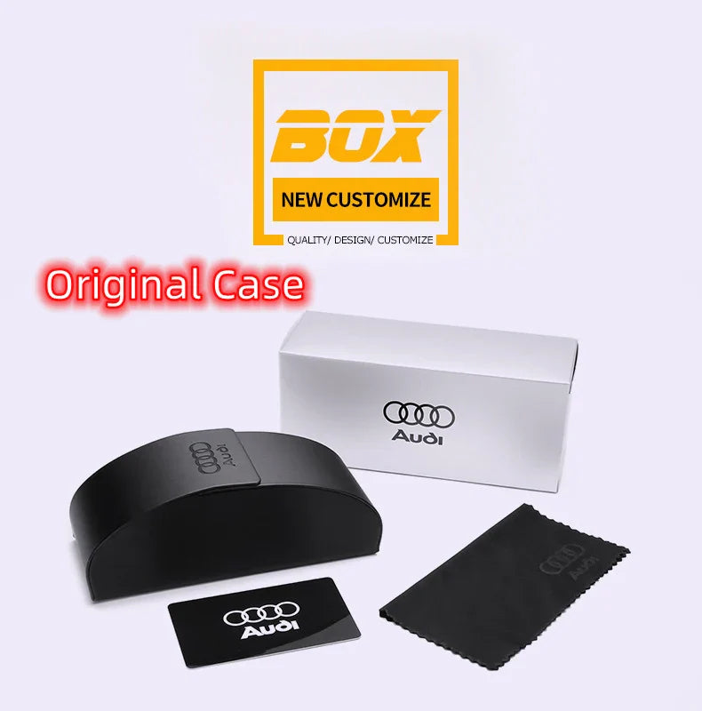 AUDI Luxury Red Gold Polarized Sunglasses Men Designer Driving Sun Glasses Male Pilot Goggles UV400 Eyewear