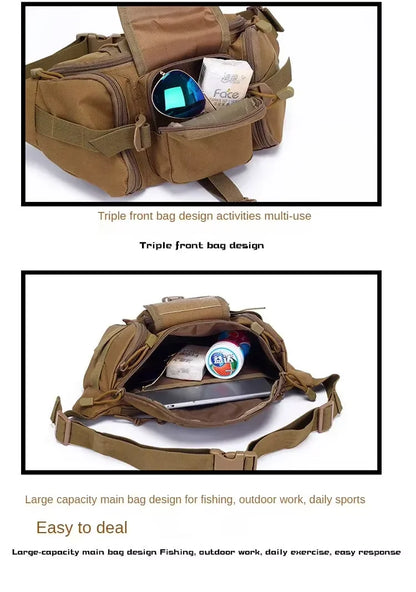 Men's Tactical Fanny Pack Nylon Waist Bag - Outdoor Sports Cycling Travel Hiking Camping Hip Pack Small Utility Belt Bag