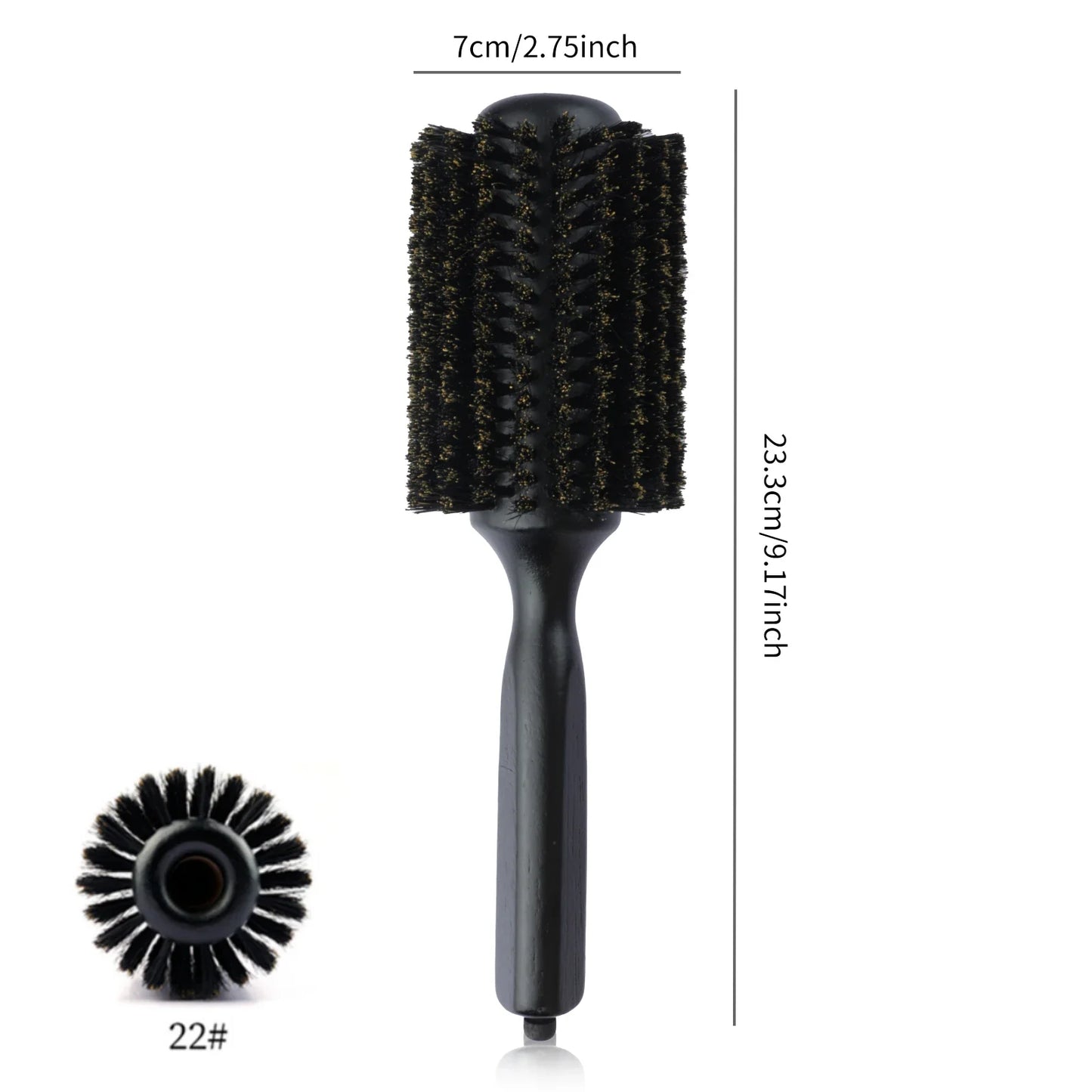 6 Sizes Boar Bristle Round Hair Brush Curly Hair Styling Comb Professional Removable Tail Barber Hairdresser Round Rolling Comb