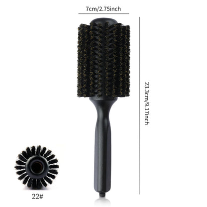 6 Sizes Boar Bristle Round Hair Brush Curly Hair Styling Comb Professional Removable Tail Barber Hairdresser Round Rolling Comb