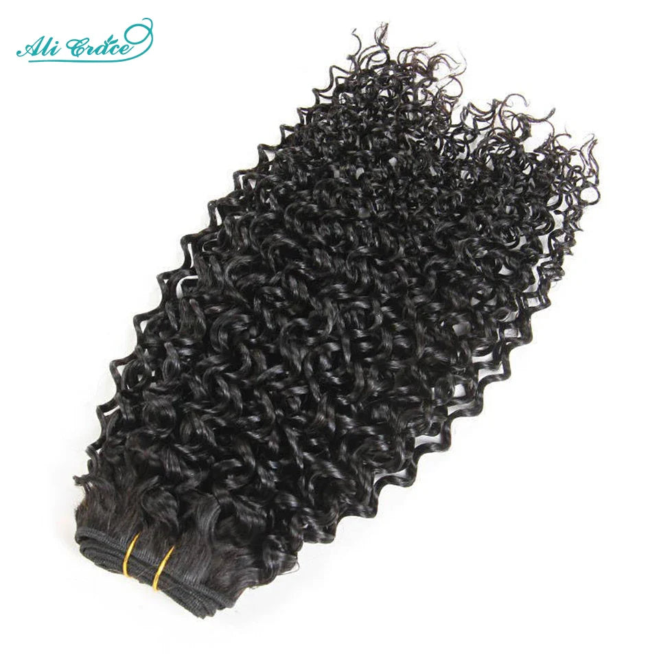 ALI GRACE Hair Brazilian Kinky Curly Hair 3 Or 4 Bundles 10-28 Inch Natural Color 100% Remy Human Hair Curly Weave Hair Bundles