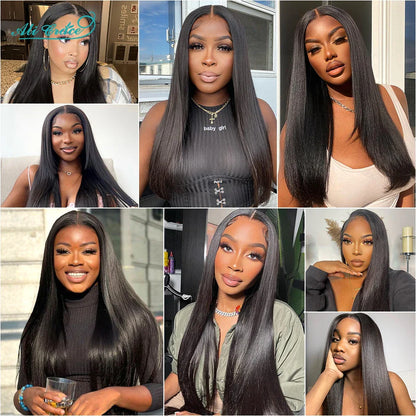 ALI GRACE Indian Straight Hair 3 Pcs Human Hair Bundles Remy Hair Extention 10-28 Inches Natural Color Straight Hair 3 Bundles