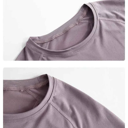 DRUR Long Sleeve Gym Top Women Breathable Quick Dry Workout T-shirt Loose Fit Running Tee Yoga Clothing Sportswear Activewear New
