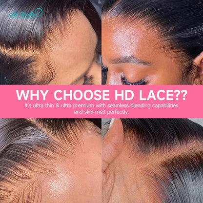 ALI GRACE Hair HD Lace Frontal 13X4 Brazilian Straight Hair Ear To Ear Frontal 100% Remy Human Hair Middle/Free Part Lace Front