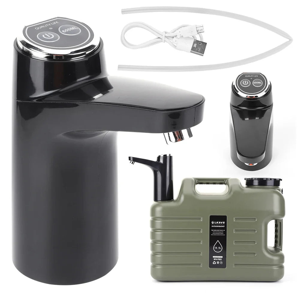 USB Rechargeable Portable Water Pump – One-Touch, 600mAh, Food-Grade, 4W