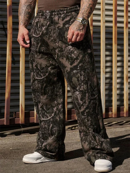 spring autumn Straight Casual Pants Men Camouflage Wide Leg Pants Breathable camouflage trousers loose Large size men sweatpants