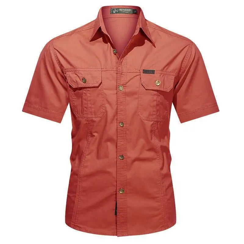 Men's Short Sleeve Tactical Hunting Shirt – Quick-Dry Combat Fishing & Hiking Shirt