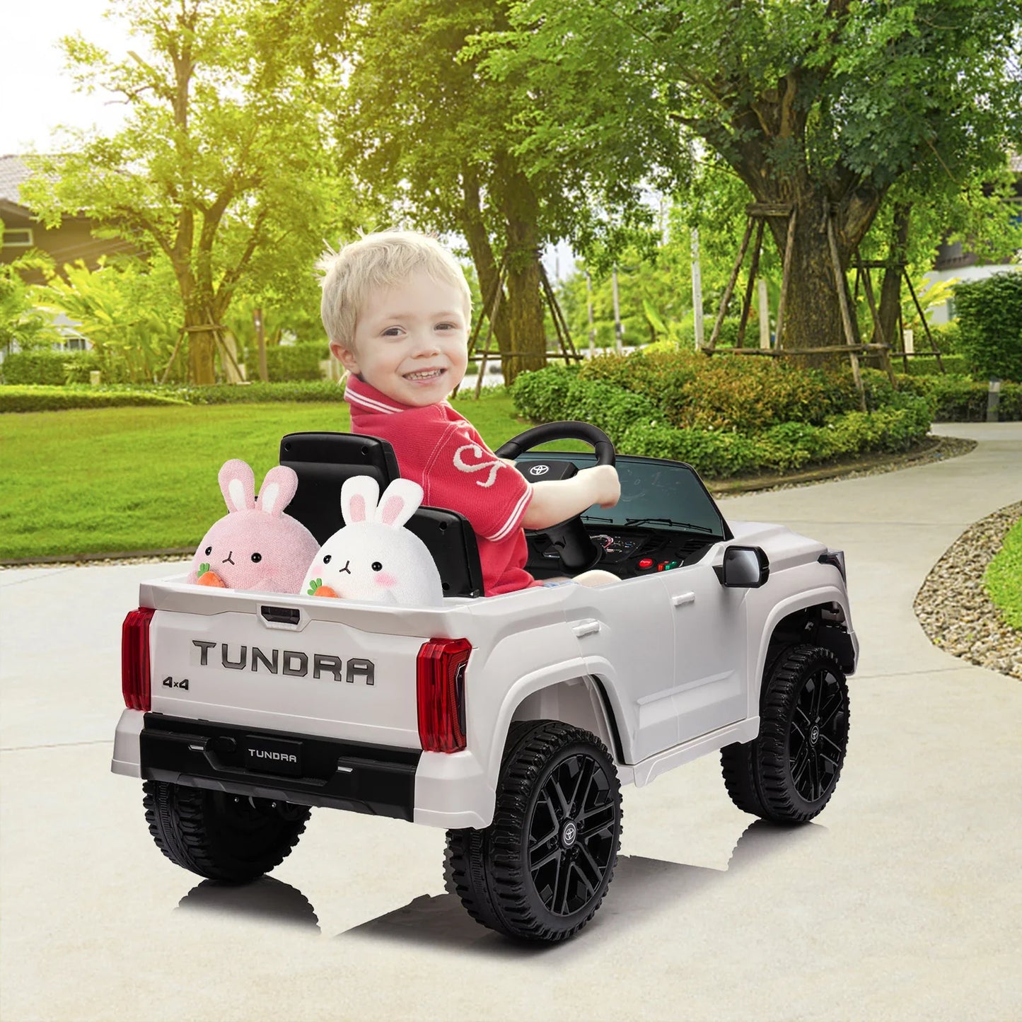 12V Ride on Car for Kids, Licensed Toyota Electric Car Ride on Truck with Remote Control, MP3, LED Lights Toys for Boys Girls