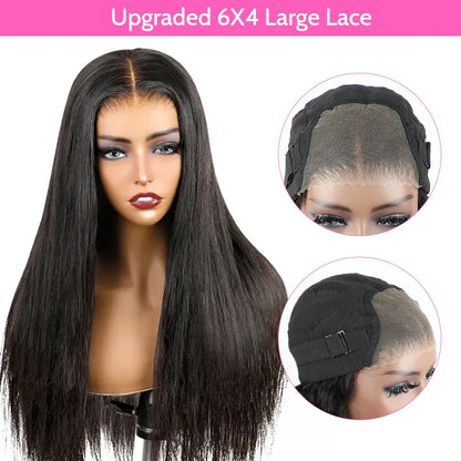 6X4 HD Lace Front Wigs Straight Glueless Wig Human Hair Ready To Wear Glueless Preplucked Wear And Go Wigs PreCut Lace ISEE Hair