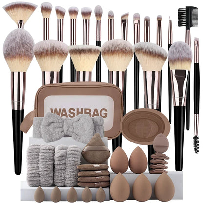 3-20PCS Makeup Brushes Set Eye Shadow Foundation Blush Highlighter Concealer Brush Female Beauty Tool Beauty Sponges Thumb Puffs