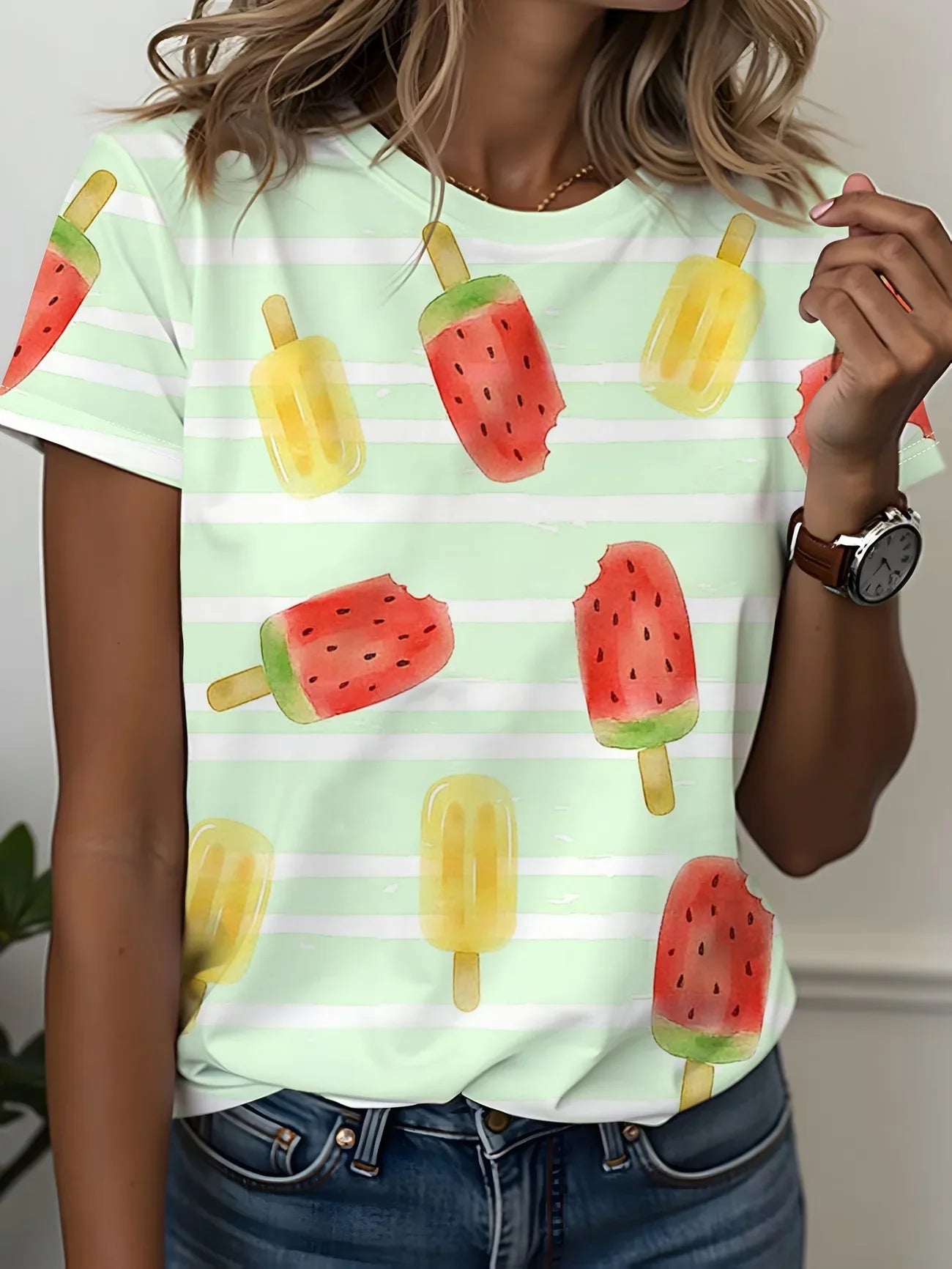 Stand out in this eye-catching graffiti art tee! Soft, breathable fabric, round neck, short sleeves, and a bold multicolored abs