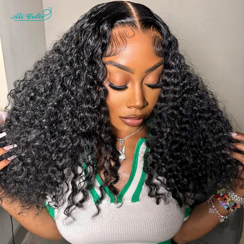 Ali Grace Hair Malaysian Deep Wave Hair Wigs Pre-Plucked 13X4 Lace Front Human Hair Wigs Natural Hairline With Baby Hair