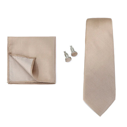 Necktie Fashion Brand Handmade Solid Necktie Handkerchief Cufflinks Set For Men Ties Suit Shirts Wedding Accessories Man Gifts