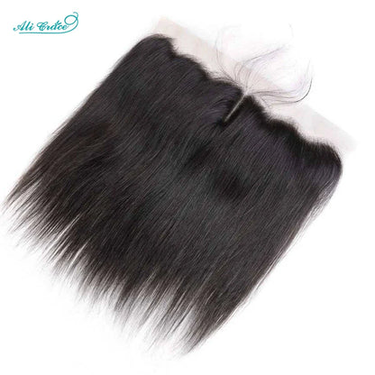 ALI GRACE Hair HD Lace Frontal 13X4 Brazilian Straight Hair Ear To Ear Frontal 100% Remy Human Hair Middle/Free Part Lace Front