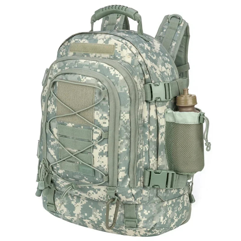Tactical Backpack – 39–64L Expandable, MOLLE, Water-Resistant Nylon, 6 Colors