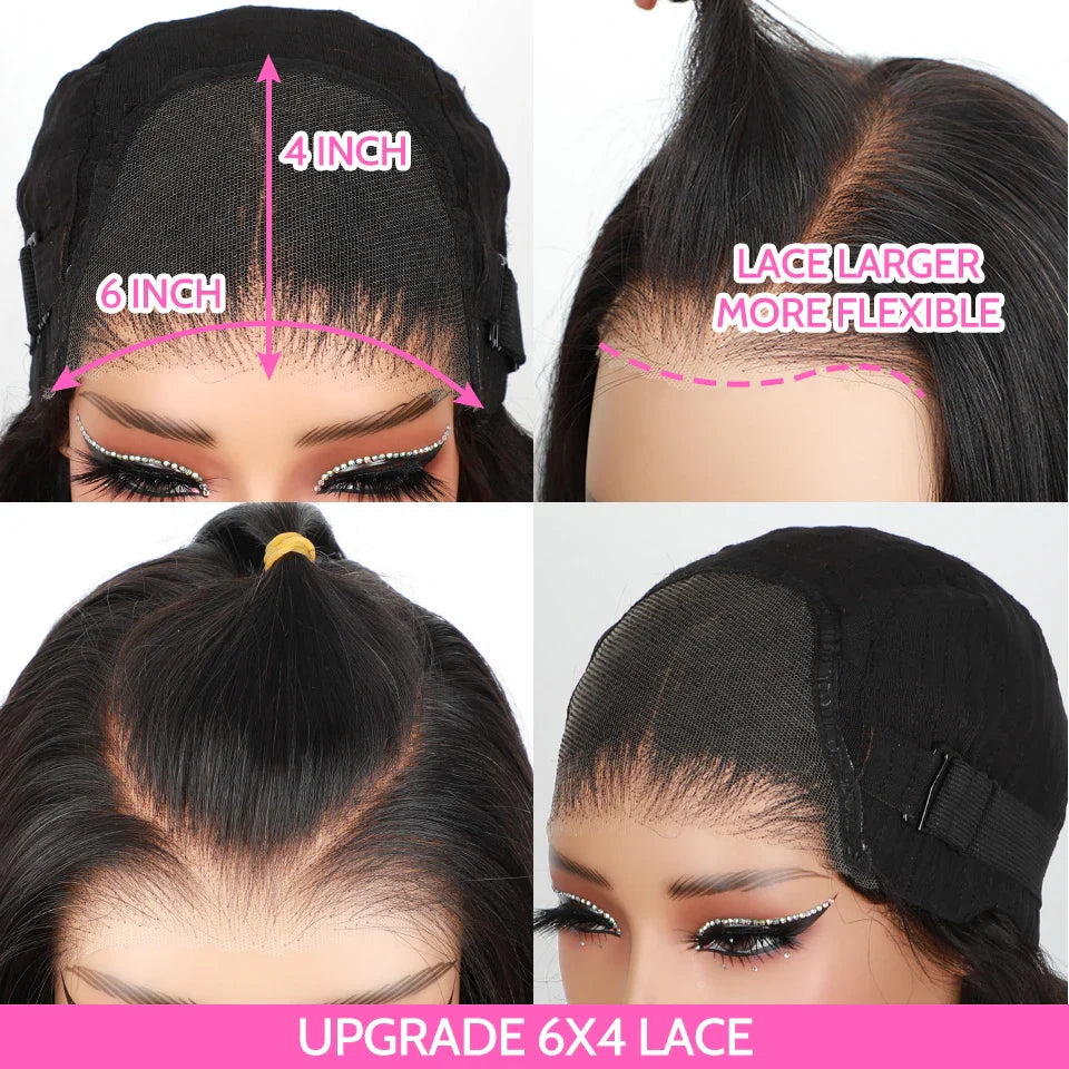 6X4 HD Lace Front Wigs Straight Glueless Wig Human Hair Ready To Wear Glueless Preplucked Wear And Go Wigs PreCut Lace ISEE Hair