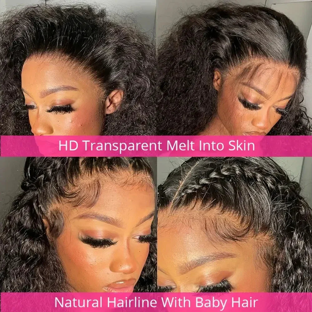 250 Density 360 Hd Lace Front Human Hair Wig Pre Plucked Invisible drawstring 360 Glueless Wig Deep Wave Frontal Wigs Human Hair