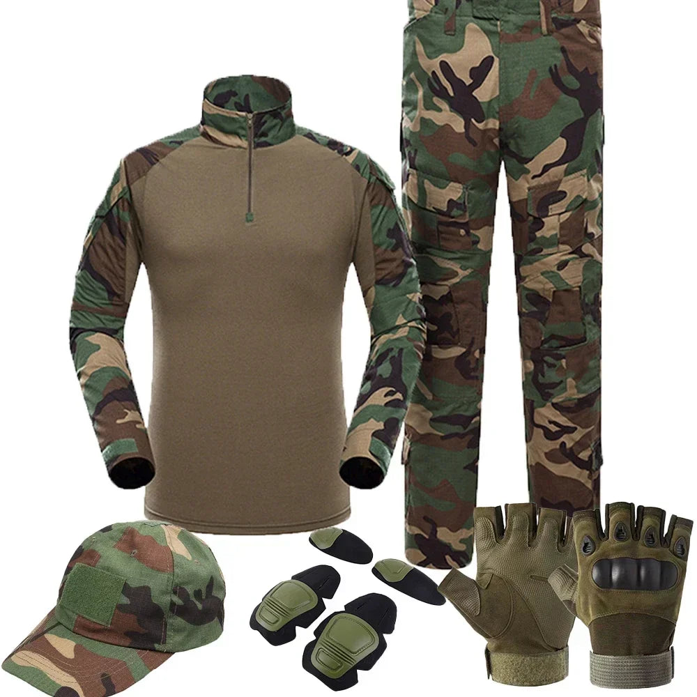 Tactical  Uniform Suits Milit Outdoor Camouflage Suit Hunting Shirts Pants Fish Trainning Airsoft Paintball Clothes Sets