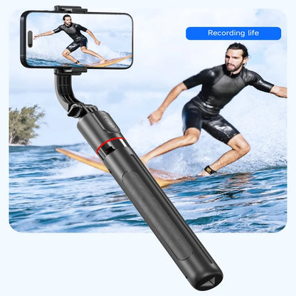 BSLIUFANG new 1.7M Wireless Selfie Stick for Smartphone with Bluetooth Remote, Portables Foldable Stand for Vlog Shooting Record