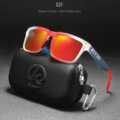 KDEAM Classic Square Sunglasses Men Women Category 3 Polarized Sun Glasses Unique Frame Surface Eyewear With Case Box KD332