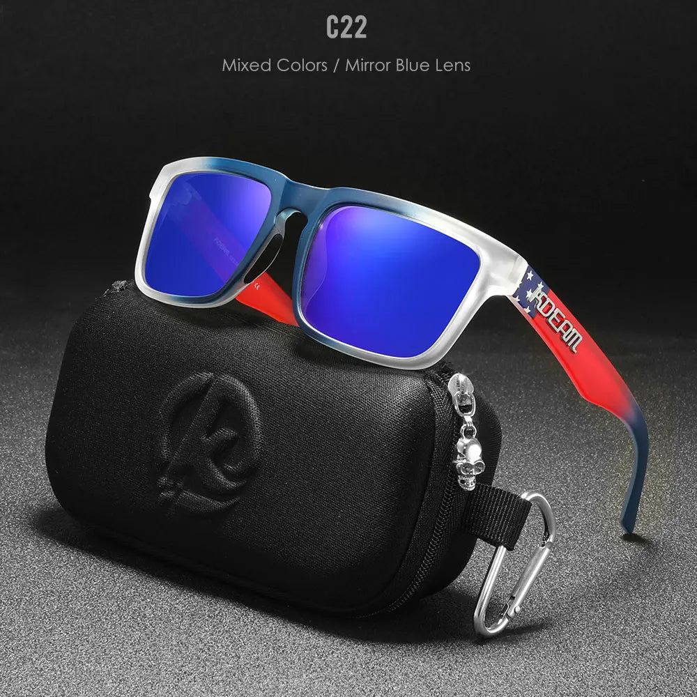 KDEAM Classic Square Sunglasses Men Women Category 3 Polarized Sun Glasses Unique Frame Surface Eyewear With Case Box KD332