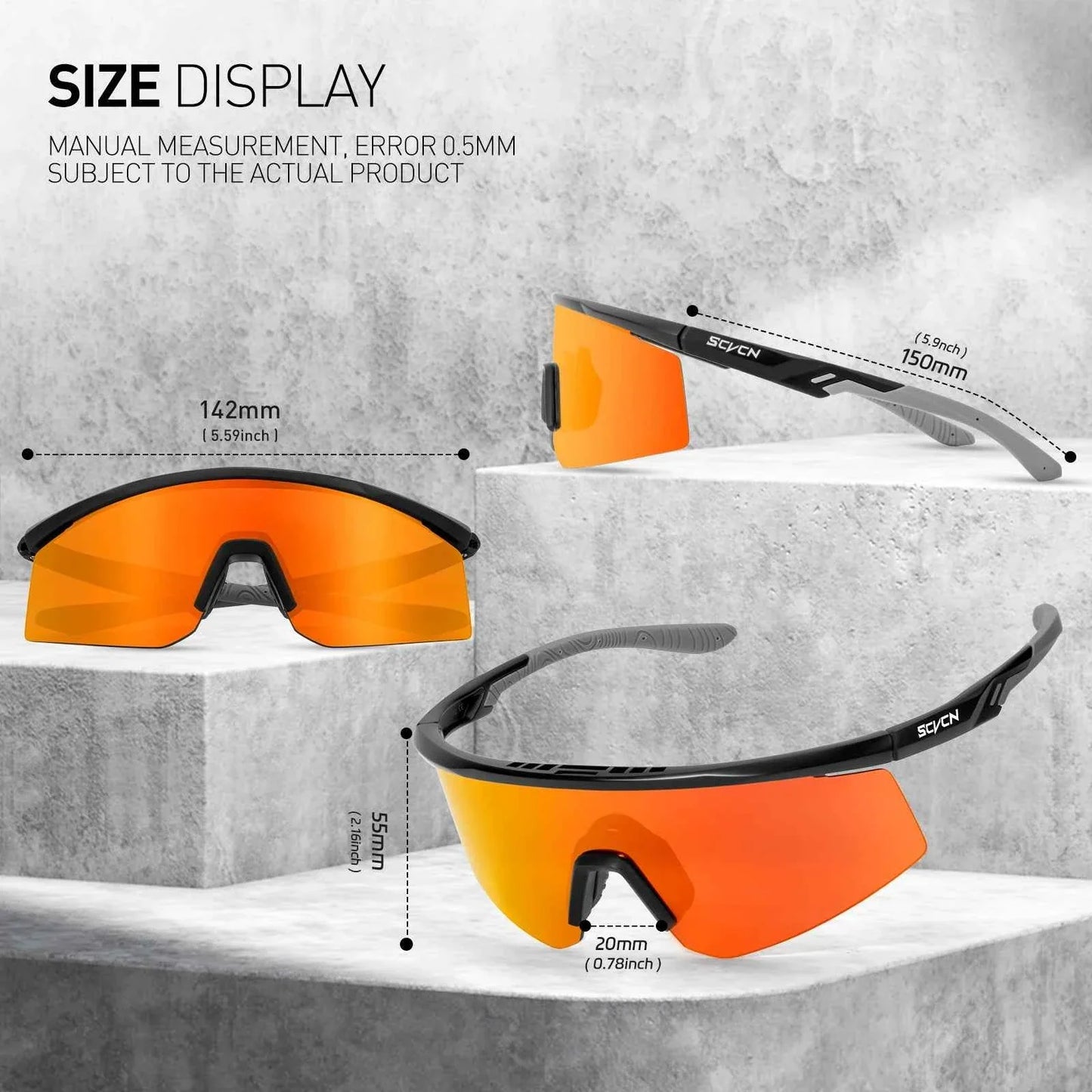 Scvcn New Cycling Glasses MTB Riding Skating Sunglasses Bike UV400 Polarized Fishing Goggles Man Woman Bicycle Eyewear 2026