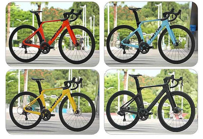 Cheap Mechanical Shifting Carbon Road Disc Bike 700*28C RS-24S Hydraulic Brake Racing Bicycle With Carbon 3K Handlebar For Sale