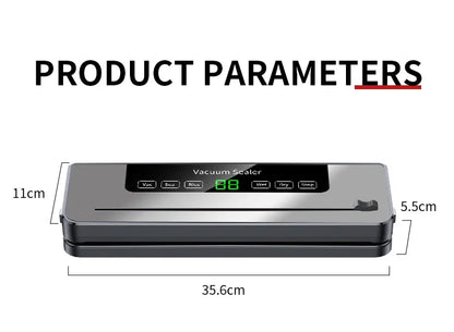 Food Vacuum Sealer Machine Dry Wet Food Vacuum Packaging Machine with UV Kitchen Food Storage Sealing Machine Built-in Cutter