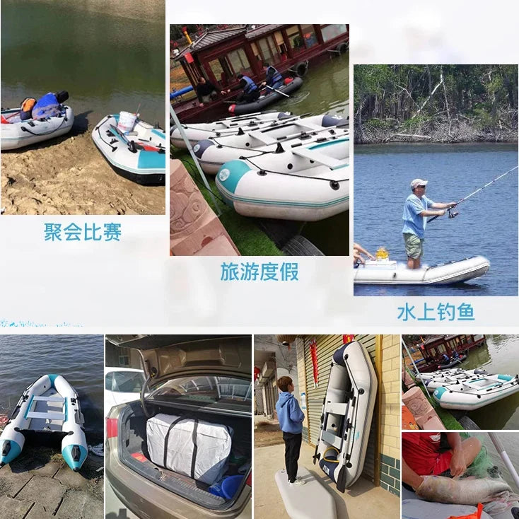 2.0~3.6m Inflatable Boat Air Deck Set 2+1 Air Chamber 0.9mm Thickened PVC 3-layer Mesh Wear Resistance Kayaks LUYA Fishing Boat