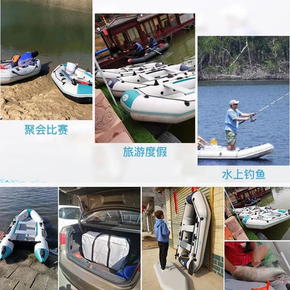 2.0~3.6m Inflatable Boat Air Deck Set 2+1 Air Chamber 0.9mm Thickened PVC 3-layer Mesh Wear Resistance Kayaks LUYA Fishing Boat