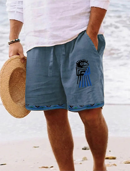 Men's Retro Sun & Moon Graphic Shorts – 3D Printed Breathable Street Shorts