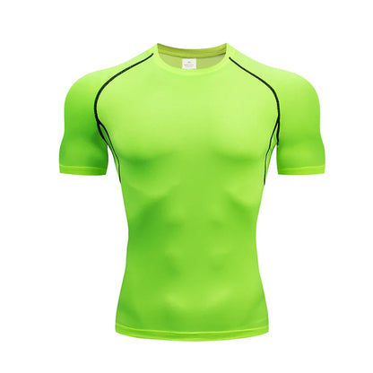 Men's T-Shirt Running Sport T Shirt Men Compression Top Tee Fitness Quick Dry Tight Training Gym Sport Running Shirts Men Jersey