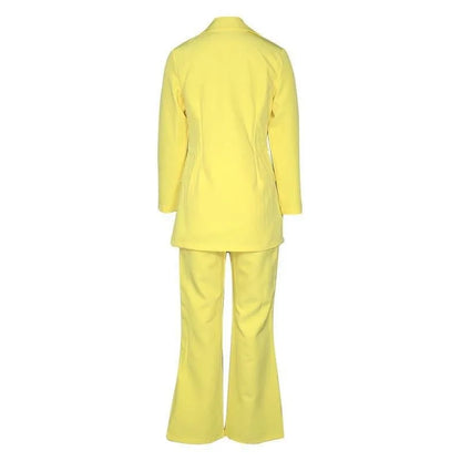 Hot Selling Professional Suit Set Solid Color Healthy Fabric 2024 Spring and Autumn New Women's Fit Suit Two-piece Set