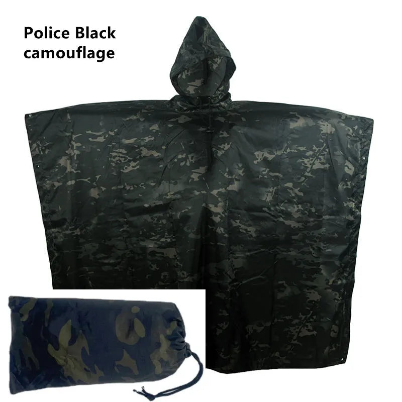 Camouflage Waterproof Raincoat Poncho – Multifunctional Hunting & Camping Rain Cover