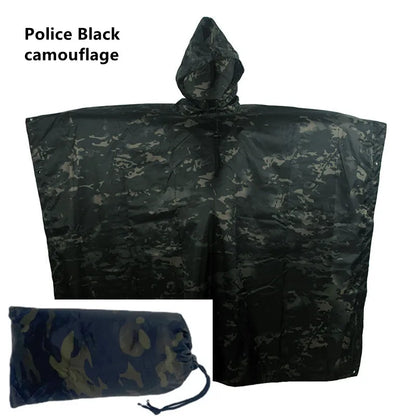 Camouflage Waterproof Raincoat Poncho – Multifunctional Hunting & Camping Rain Cover