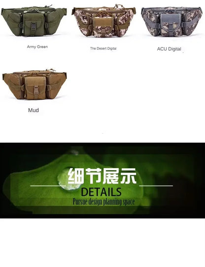 Men's Tactical Fanny Pack Nylon Waist Bag - Outdoor Sports Cycling Travel Hiking Camping Hip Pack Small Utility Belt Bag
