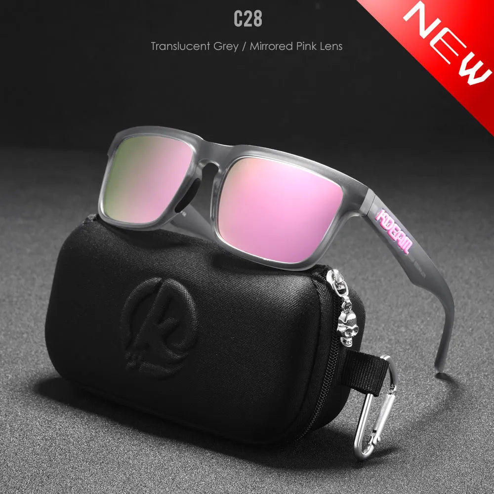 KDEAM Classic Square Sunglasses Men Women Category 3 Polarized Sun Glasses Unique Frame Surface Eyewear With Case Box KD332