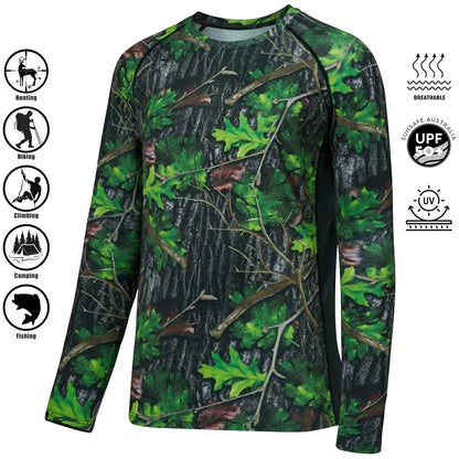Men's Camouflage Long Sleeve Fishing Shirt – Casual Outdoor Sportswear