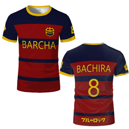 Blue Lock FC Barcha Cartoon Anime Cosplay Men Jersey Summer Short Sleeve Children Tee Tops 2024 Style Fashion Mens Boys T-shirt