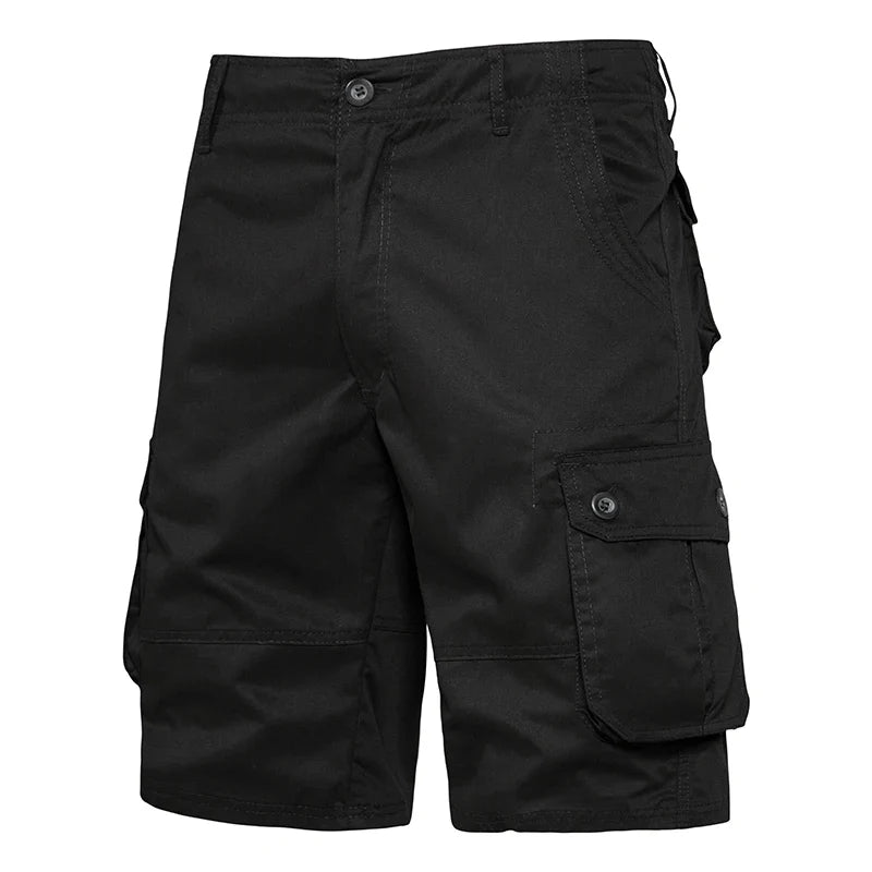 Men's Multi-Pocket Cotton Cargo Shorts – Loose Fit Outdoor & Beach Shorts