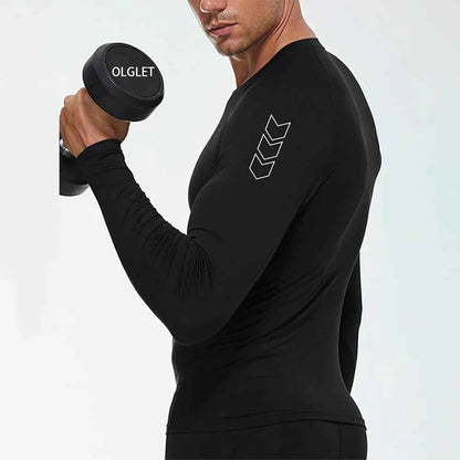 Men's Compression Long Sleeve Shirt – Quick-Dry Gym & Running Base Layer