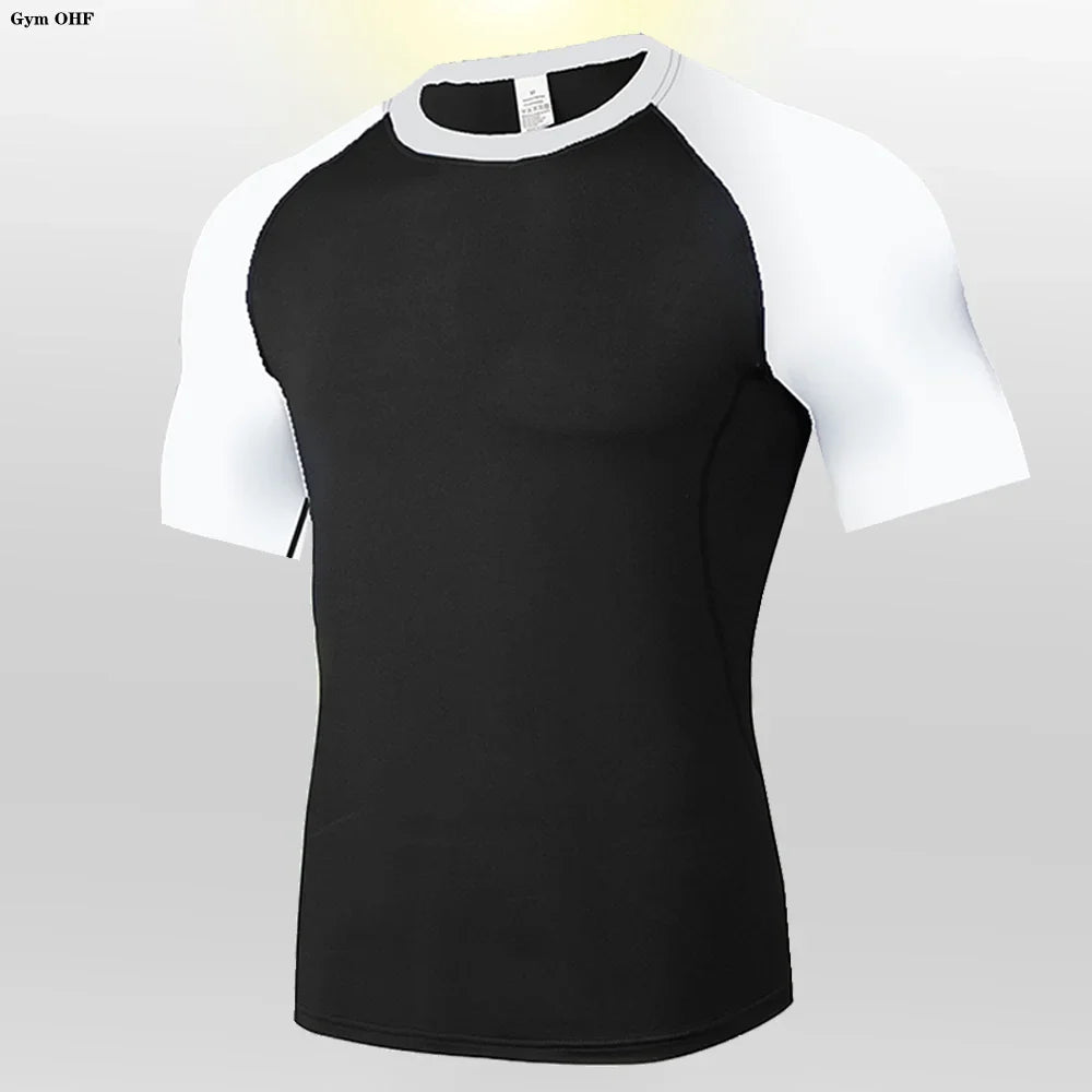 Men's T-Shirt Running Sport T Shirt Men Compression Top Tee Fitness Quick Dry Tight Training Gym Sport Running Shirts Men Jersey