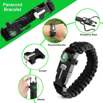 142-Piece Camping Survival Kit – First Aid, Fishing & Survival Gear with MOLLE Pouch
