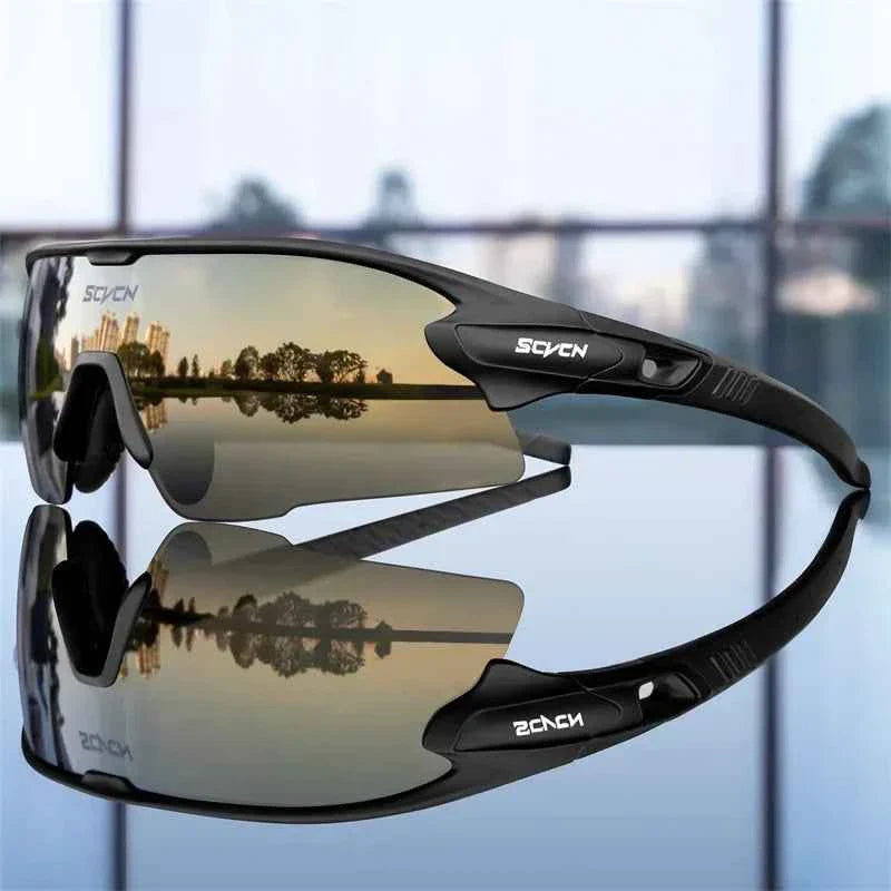 SCVCN New Sports Sunglasses Photochromic Cycling Glasses Mountain Bicycle Goggles MTB Road UV400 Protection Sun Eyewear for Man