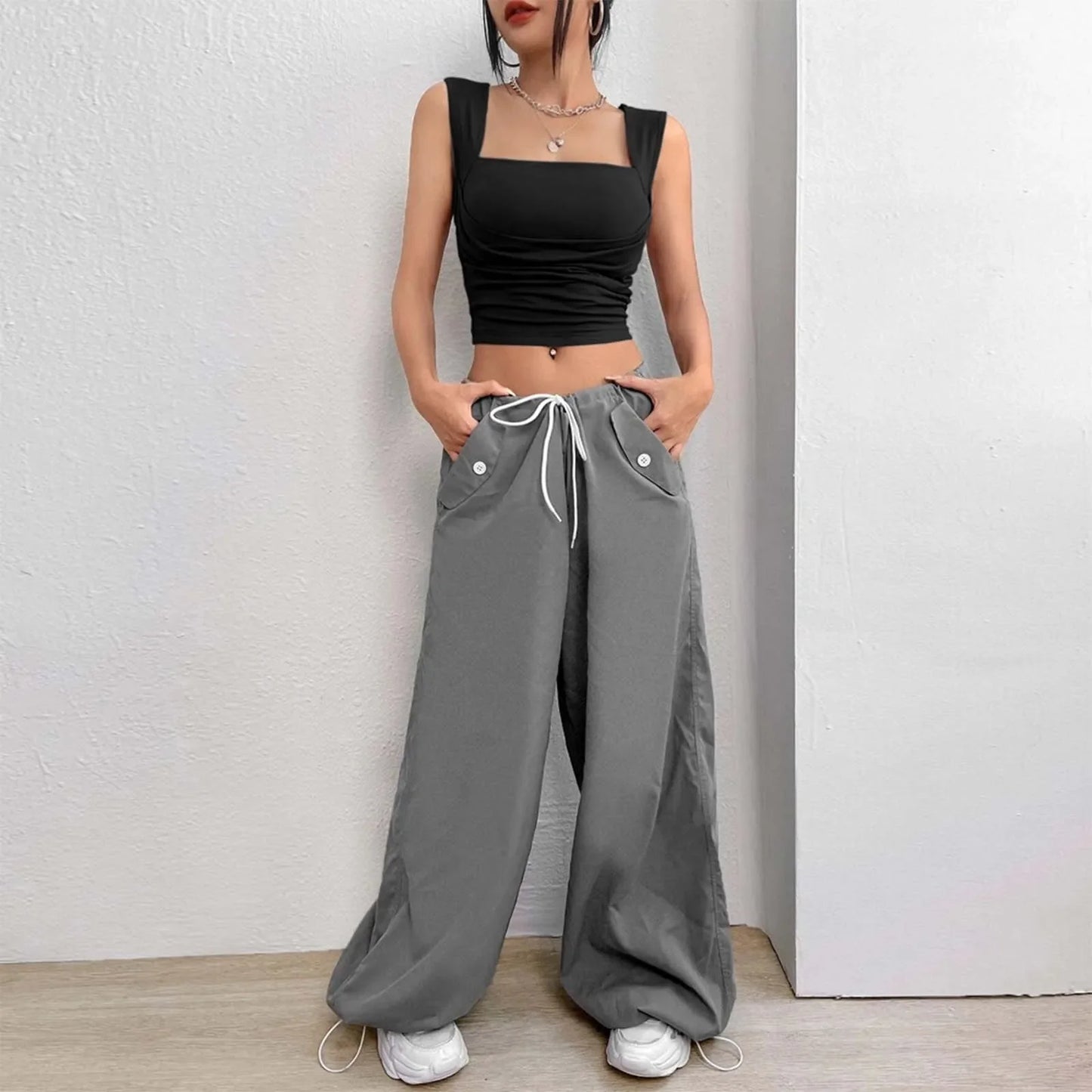 Korean Fashion Tank Crop Tops Women's Slim Fit Short Sexy Blouse Solid Square Neck Push Up Camisole Streetwear Y2k Tops футболка